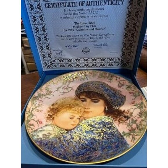 Vintage Mother's Day Plate 1987 Catherine & Heather in factory box. LE - Picture 1 of 9